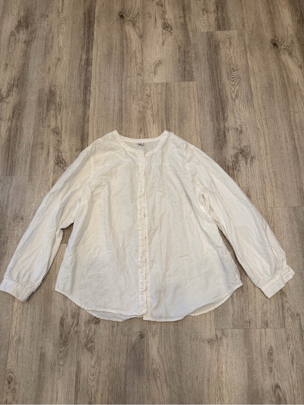 Old Navy XL White 100% Cotton Button Up Blouse NWOT